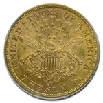 1873-S $20 Liberty Gold Double Eagle Open 3 AU-55 PCGS