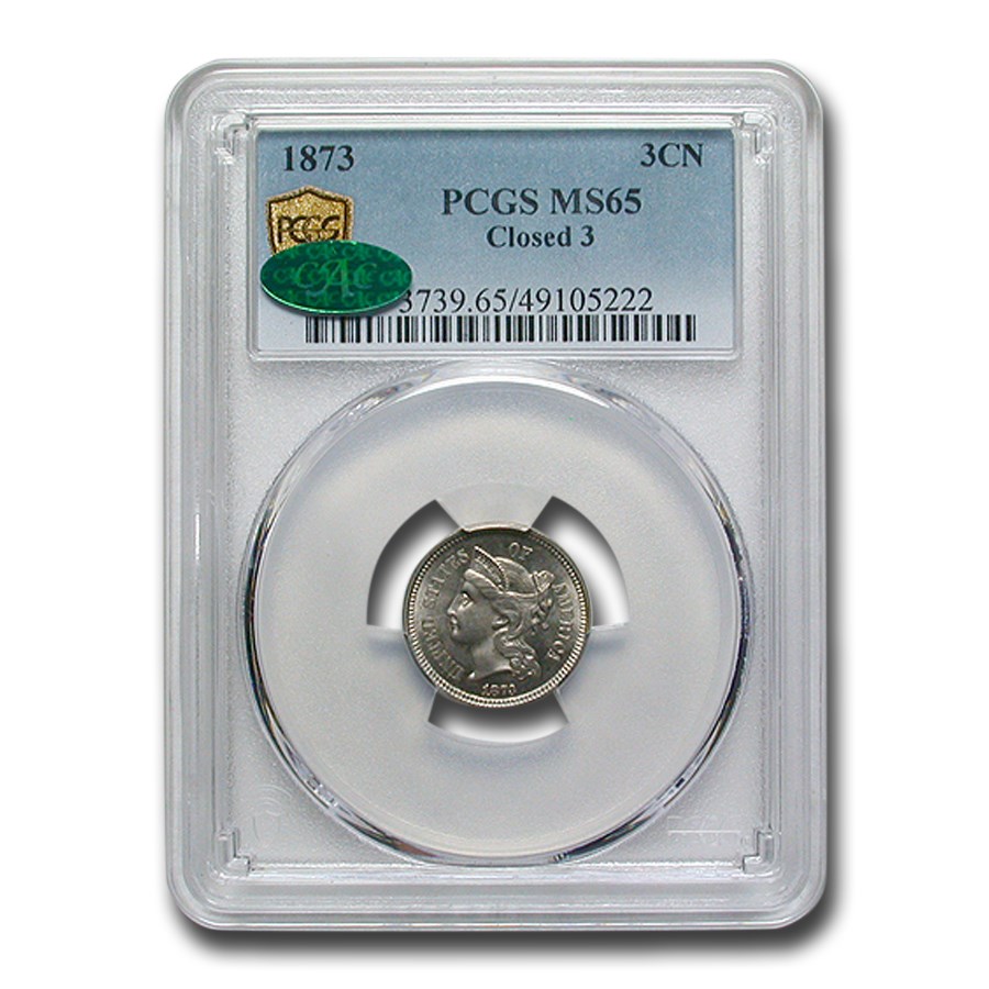 1873 Three Cent Nickel MS-65 PCGS CAC