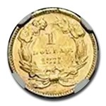 1874 $1 Indian Head Gold Dollar MS-61 NGC