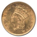 1874 $1 Indian Head Gold MS-63 NGC