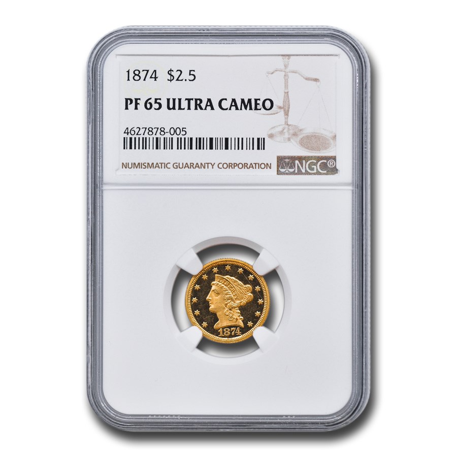 1874 $2.50 Liberty Gold Quarter Eagle PF-65 UCAM NGC