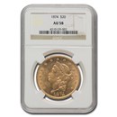 1874 $20 Liberty Gold Double Eagle AU-58 NGC