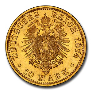 Buy 1874-B Germany Gold 10 Mark MS-65 PCGS | APMEX