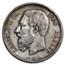 1874 Belgium Silver 5 Francs Leopold II XF