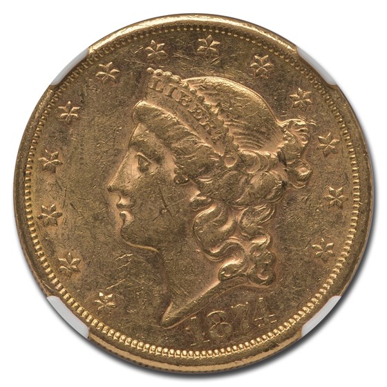 Buy 1874-CC $20 Liberty Gold Double Eagle AU-53 NGC | APMEX