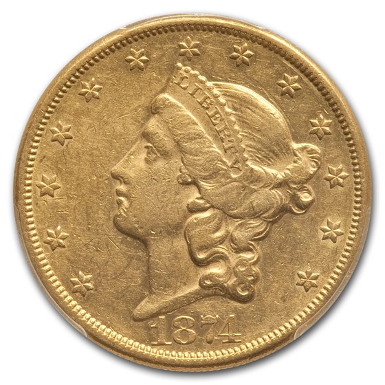 Buy 1874-CC $20 Liberty Gold Double Eagle AU-53 PCGS | APMEX