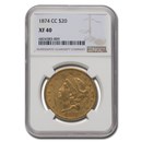 1874-CC $20 Liberty Gold Double Eagle XF-40 NGC