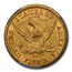 1874-CC $5 Liberty Gold Half Eagle AU-58+ CACG