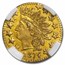 1874 Indian Round 25 Cent Gold MS-64 NGC (BG-875)