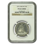 1874 Liberty Seated Half Dollar PF-66 Cameo NGC (Arrows)