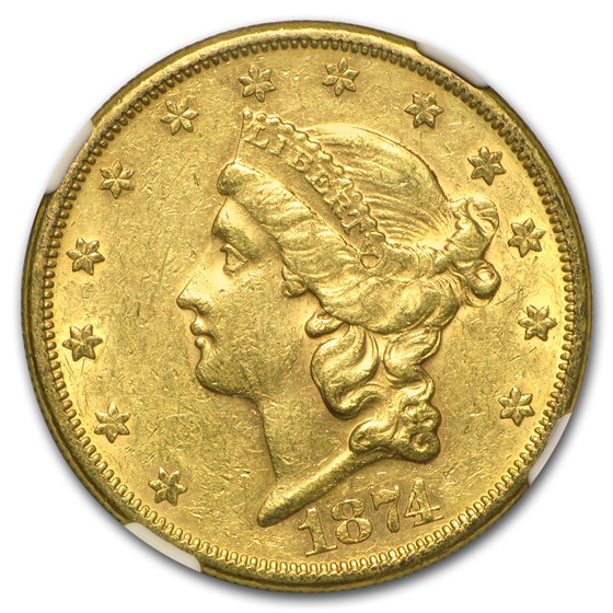 Buy 1874-s $20 Liberty Gold Double Eagle Au-55 Ngc (granite Lady Hrd 