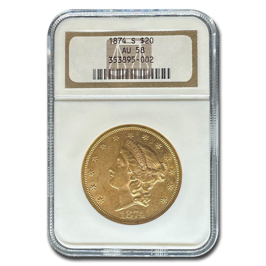 Buy 1874-s $20 Liberty Gold Double Eagle Au-58 Ngc 