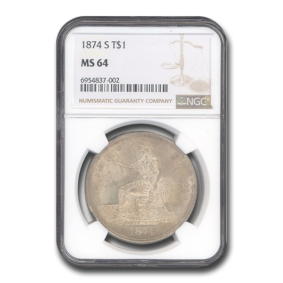 1874-S Trade Dollar MS-64 NGC