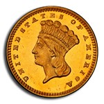 1875 $1 Indian Head Gold MS-64 PCGS (PL)