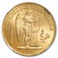 1875-A France Gold 20 Francs Angel MS-64 NGC