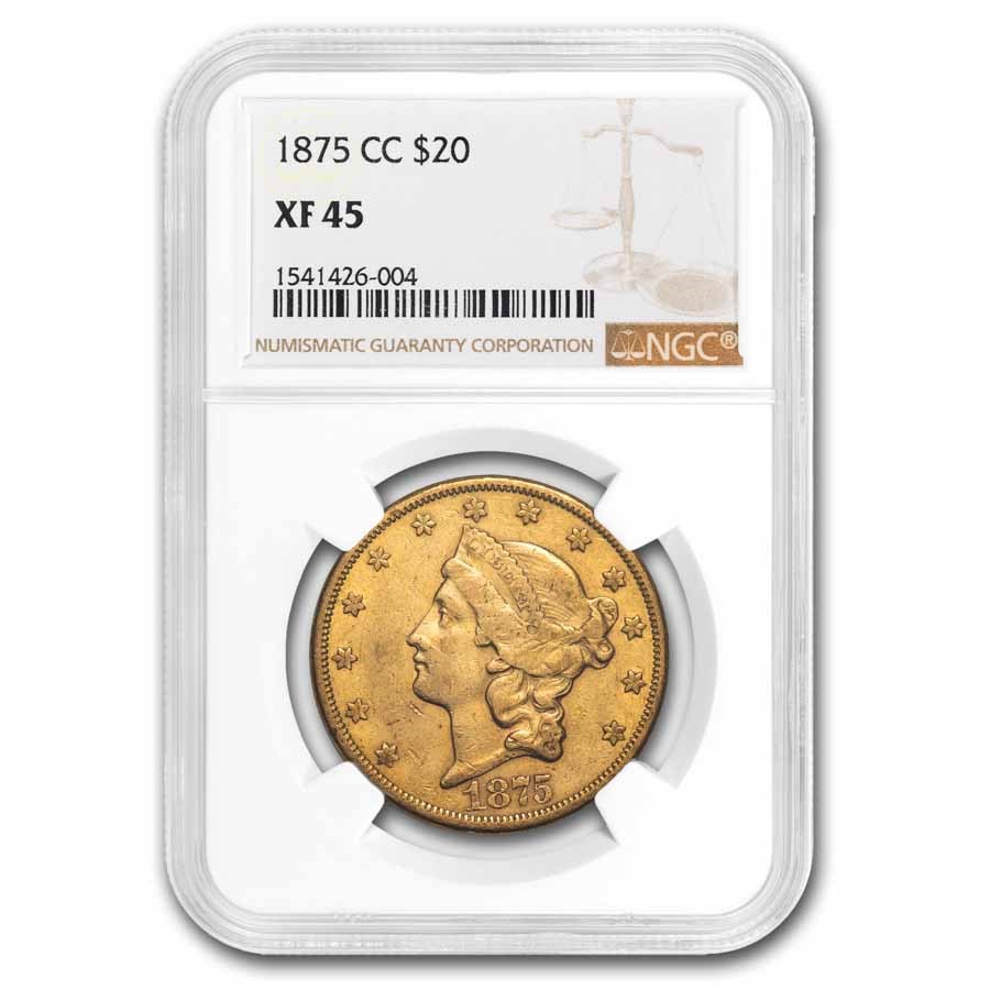 1875-CC $20 Liberty Gold Double Eagle XF-45 NGC