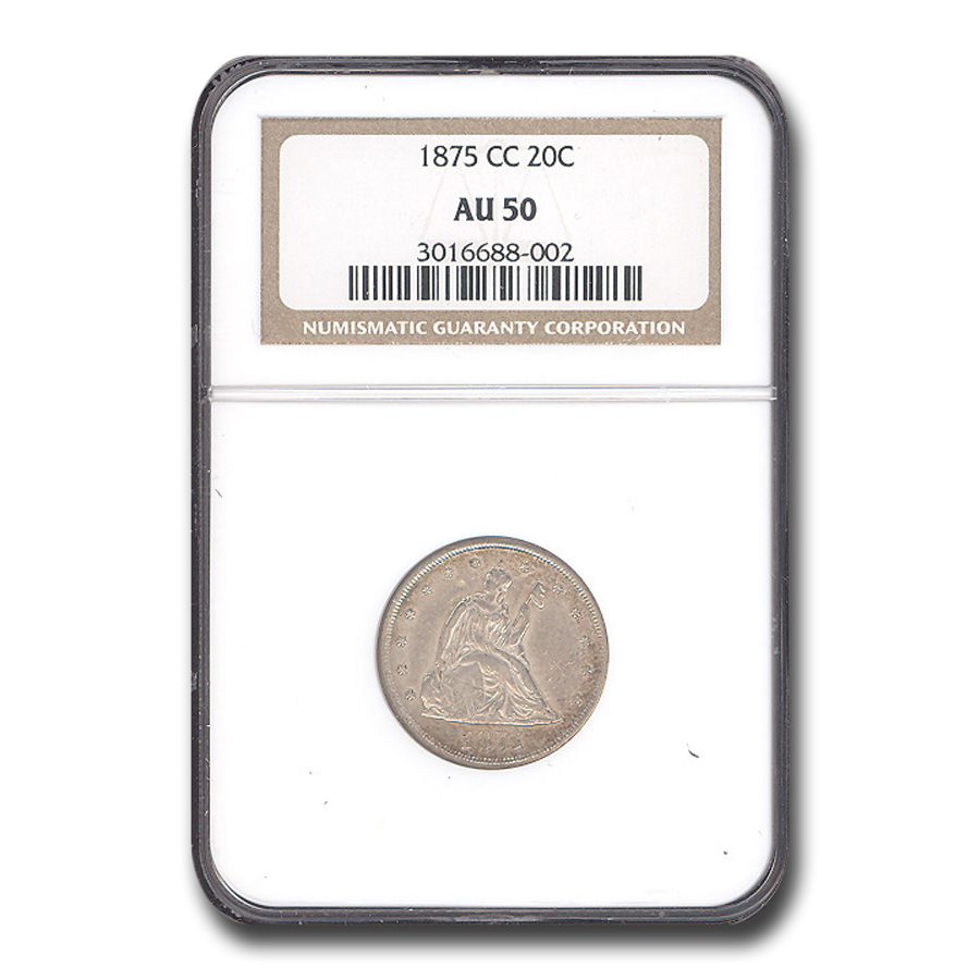 Buy 1875-CC Twenty Cent Piece AU-50 NGC | APMEX