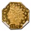 1875 Indian Octagonal 25 Cent Gold MS-67* NGC (DPL, BG-798)