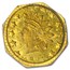 1875 Indian Octagonal 50 Cent Gold MS-62 PCGS (BG-946)