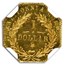 1875 Indian Octagonal One Dollar Gold MS-65 NGC (PL, BG-1125)