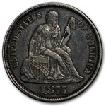 1875 Liberty Seated Dime XF