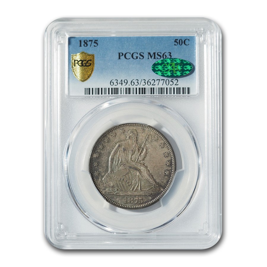 Buy 1875 Liberty Seated Half Dollar Ms-63 Pcgs Cac 