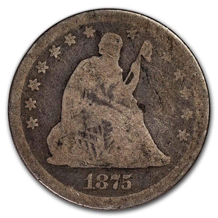 1875 Liberty Seated Quarter Good