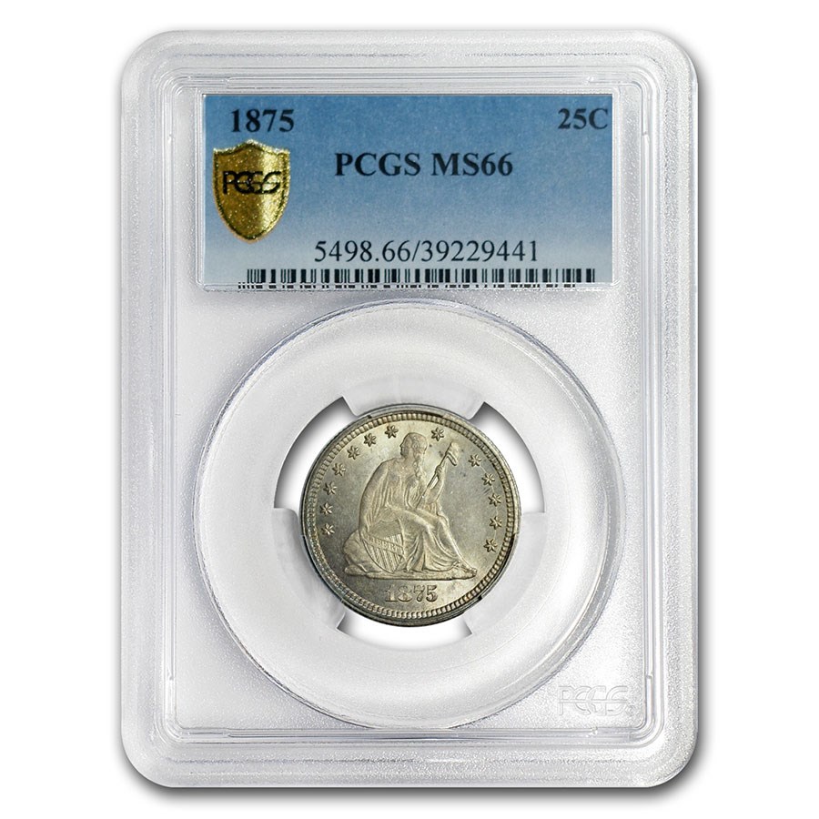 Buy 1875 Liberty Seated Quarter MS-66 PCGS | APMEX