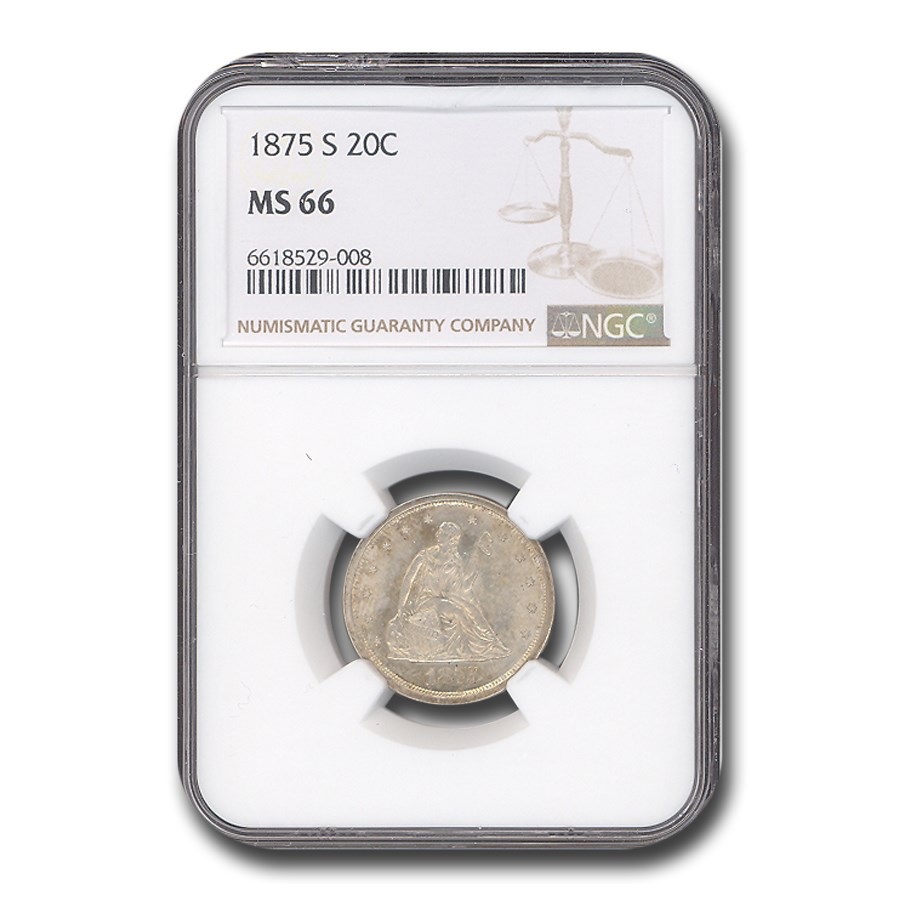 1875-S Twenty Cent Piece MS-66 NGC