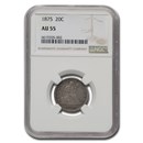 1875 Twenty Cent Piece AU-55 NGC