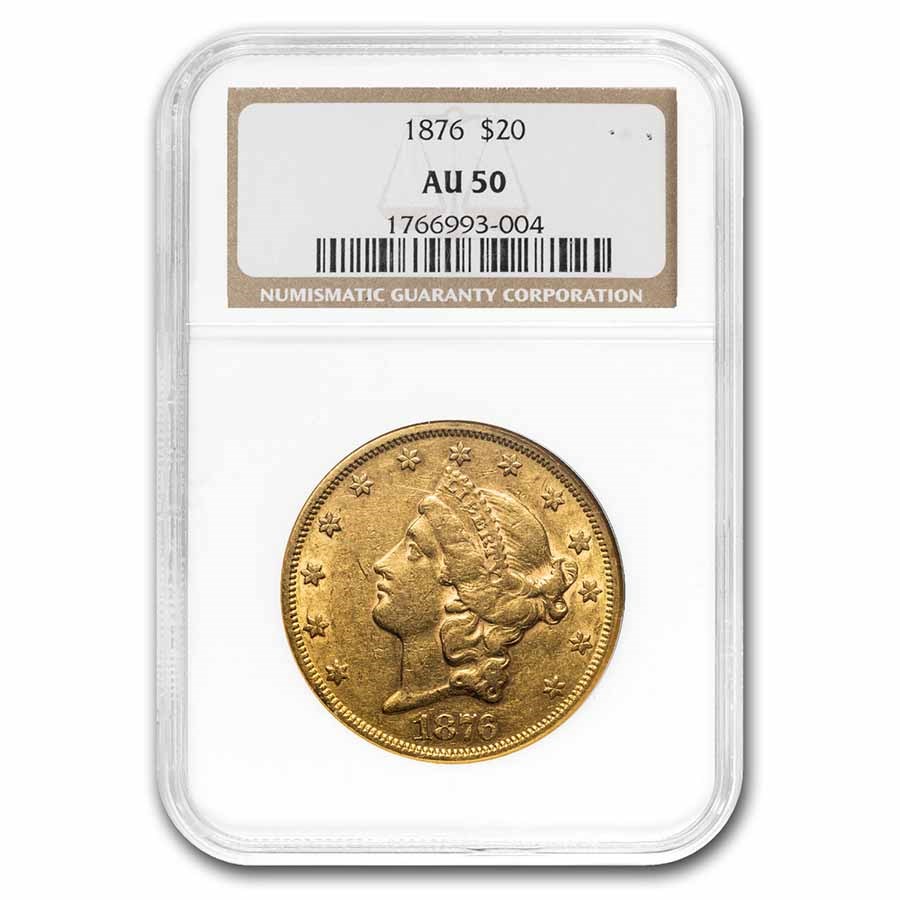 Buy 1876 $20 Liberty Gold Double Eagle AU-50 NGC | APMEX