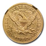 1876 $5 Liberty Gold Half Eagle AU-58 NGC