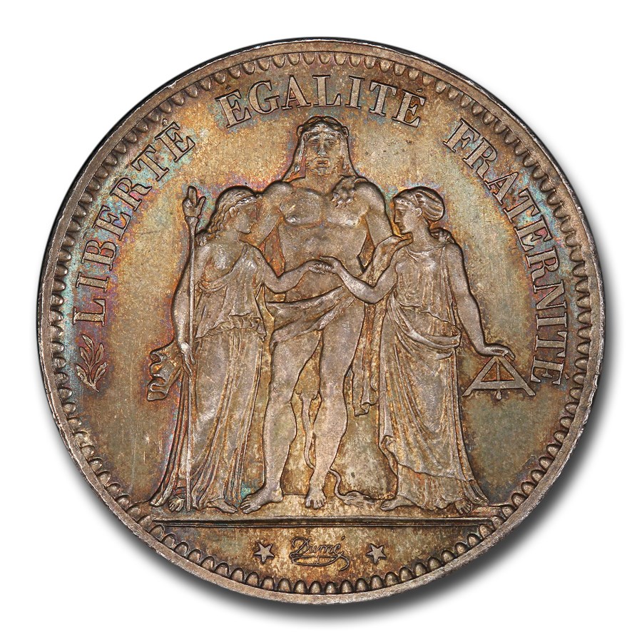 1876-A France Silver 5 Francs MS-66 PCGS