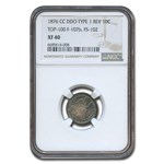 1876-CC Liberty Seated Dime XF-40 NGC