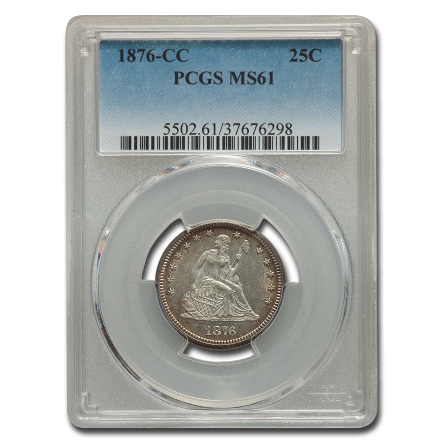 Buy 1876-cc Liberty Seated Quarter Ms-61 Pcgs 