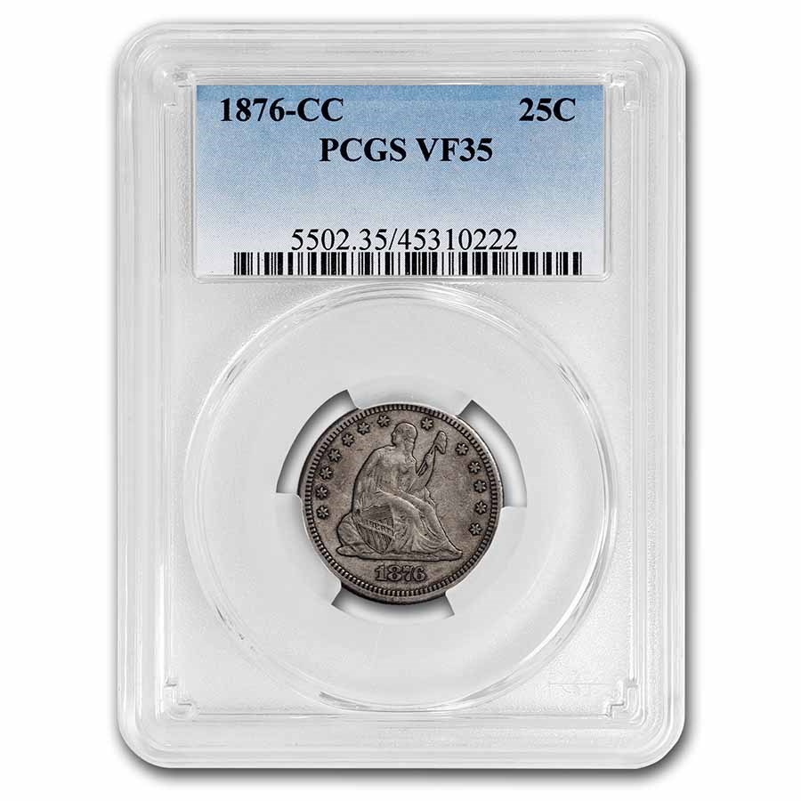 Buy 1876-CC Liberty Seated Quarter VF-35 PCGS | APMEX