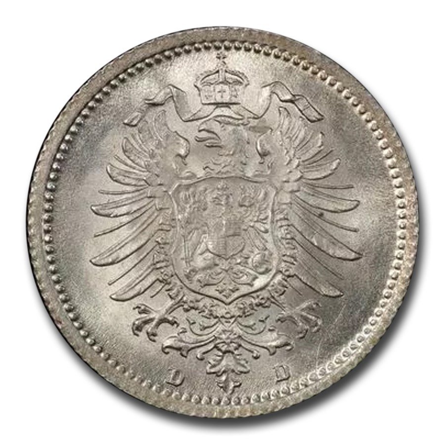 1876-D Germany Silver 20 Pfennig MS-65 PCGS