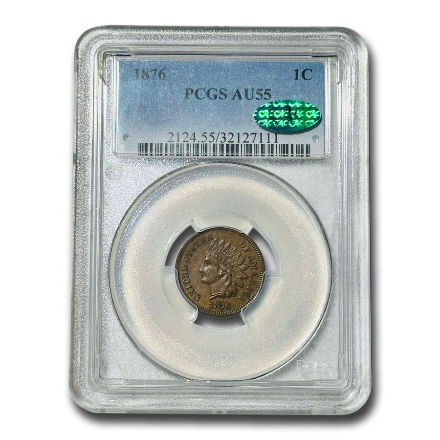 1876 Indian Head AU-55 PCGS (Brown)