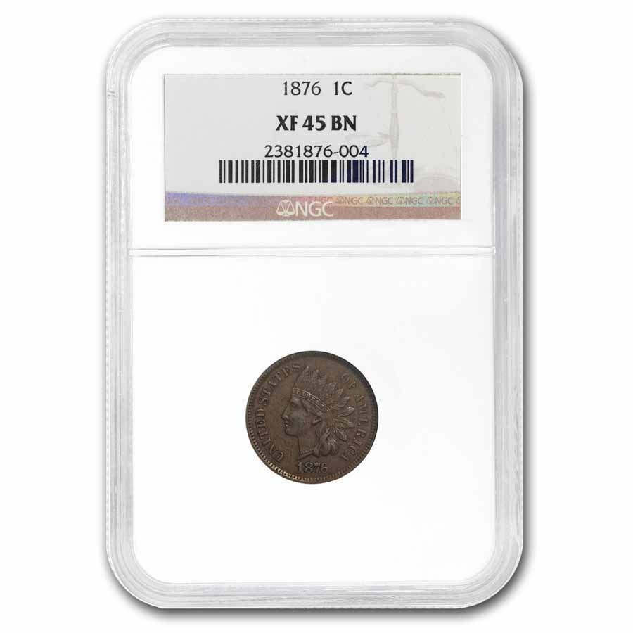 1876 Indian Head Cent XF-45 NGC