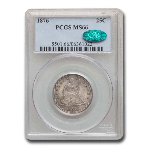 Buy 1876 Liberty Seated Quarter MS-66 PCGS CAC | APMEX