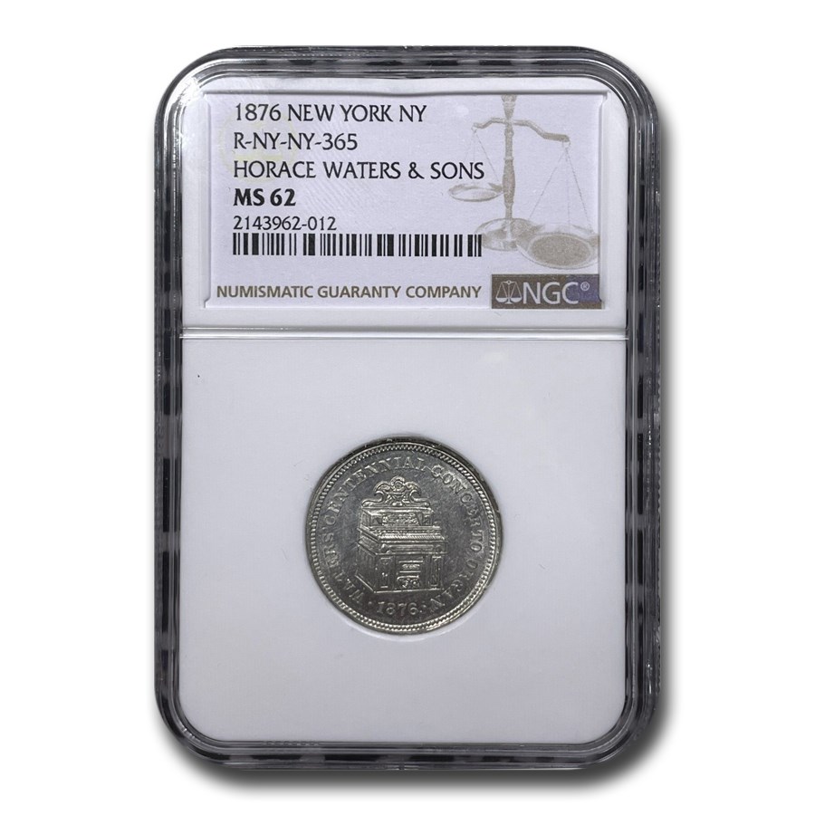 1876 New York Trade Token MS-62 NGC