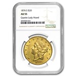 1876-S $20 Liberty Gold Double Eagle AU-55 NGC (Granite Lady Hrd)