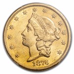 1876-S $20 Liberty Gold Double Eagle AU-58 PCGS