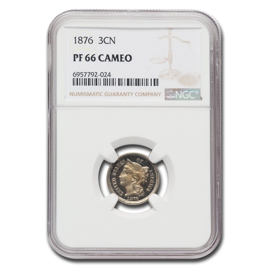 1876 Three Cent Nickel PF-66 Cameo NGC