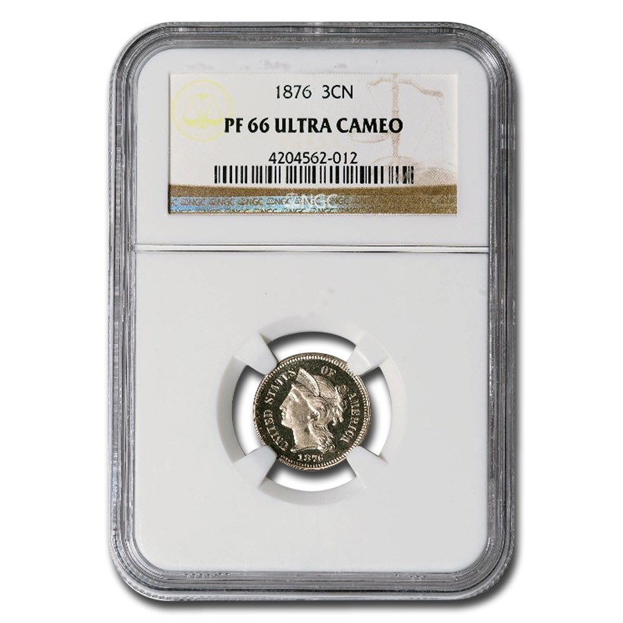 1876 Three Cent Nickel PF-66 UCAM NGC