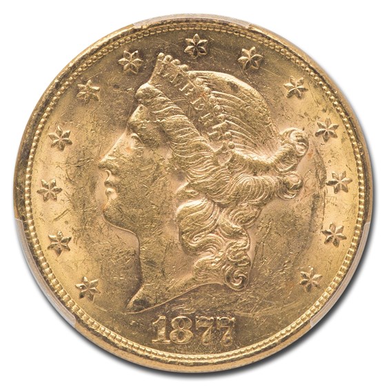 Buy 1877 $20 Liberty Gold Double Eagle Au-55 Pcgs 