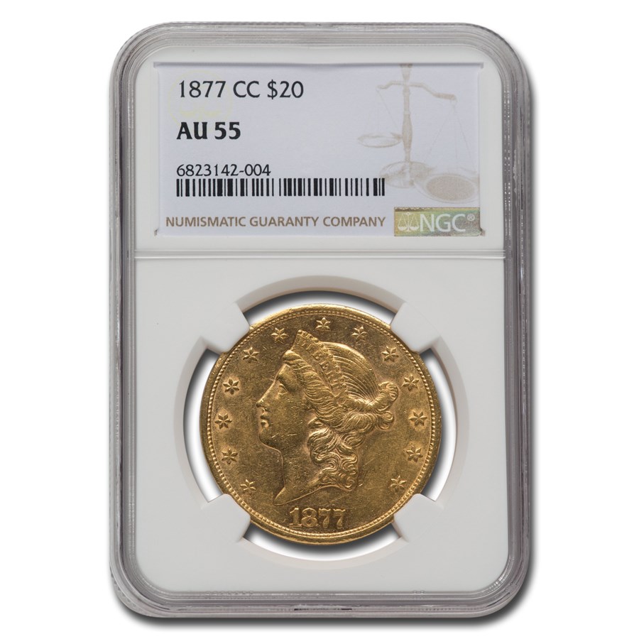 Buy 1877-CC $20 Liberty Gold Double Eagle AU-55 NGC | APMEX