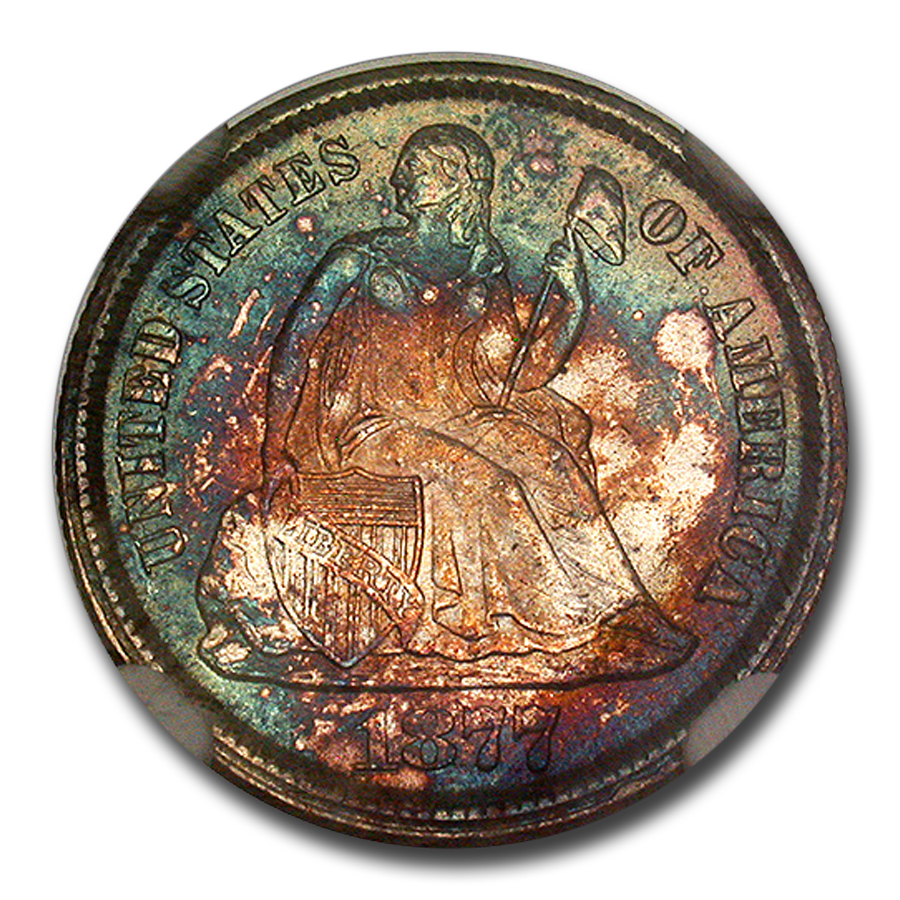 1877 seated liberty shops dime cc