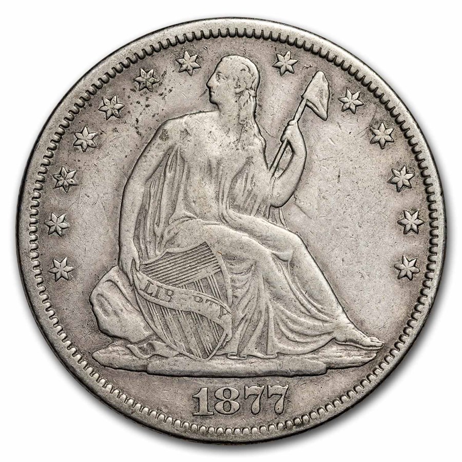 1877-CC Liberty Seated Half Dollar VF