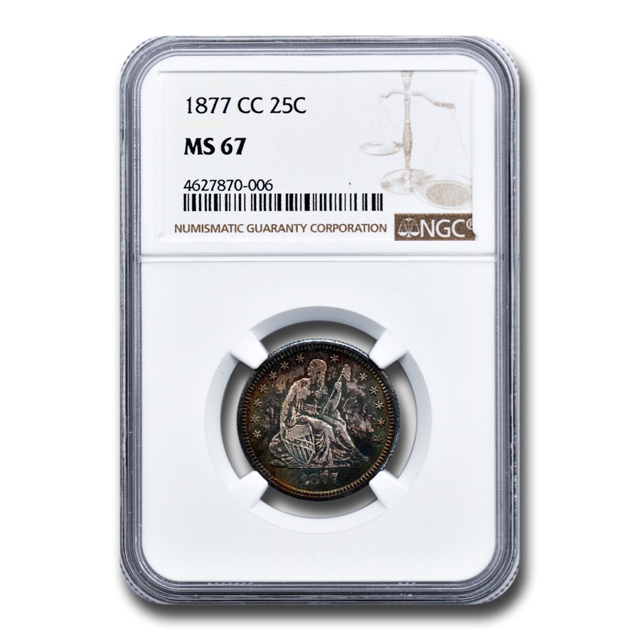 1877-CC Liberty Seated Quarter MS-67 NGC